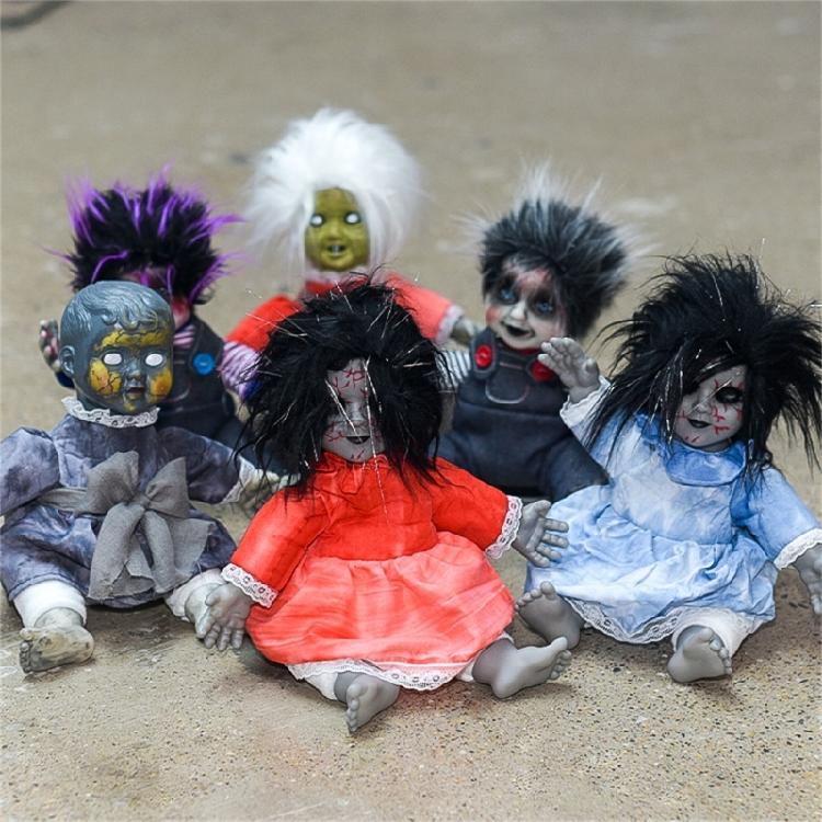 Sound Activated Scary Ghosty Doll with Glowing Face Effect and Horror Noises for Porch Decoration