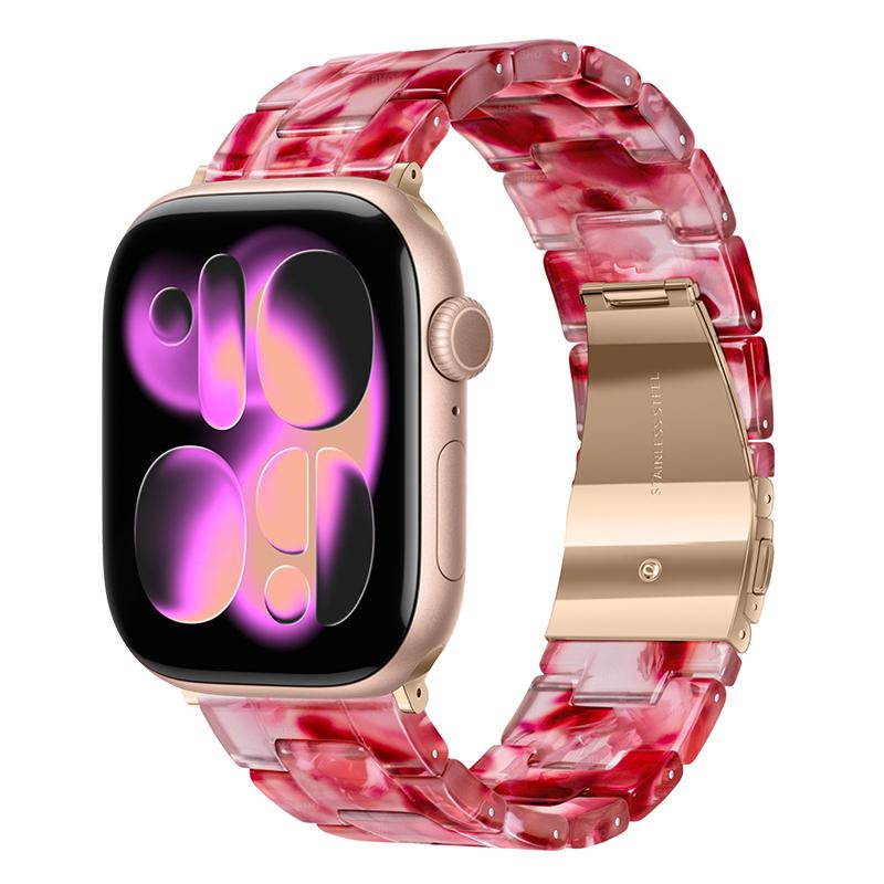 Luxusní pryskyřičný řemínek pro Apple Watch Ultra 3 2 49mm 11 10 42mm 46mm Článkový náramek Iwatch Series 9 7 8 6 5 SE3 45mm 41mm 40mm 44mm