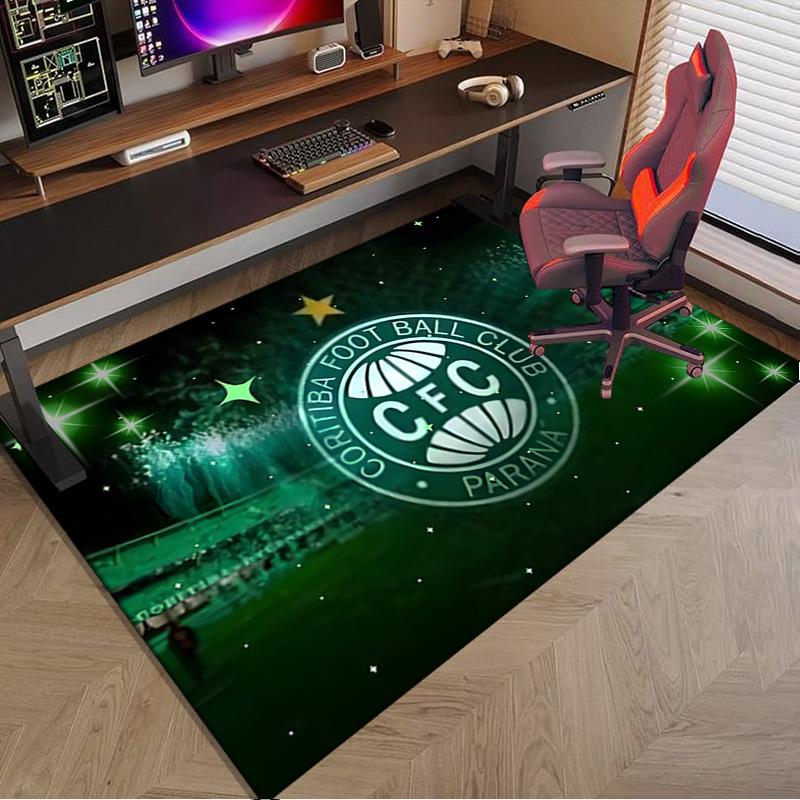 Green Football Club Emblem Printed Area Rug for Office, Chair Rug, Decorative Carpet Floor Mat, Large Size Fan gifts Christmas gifts