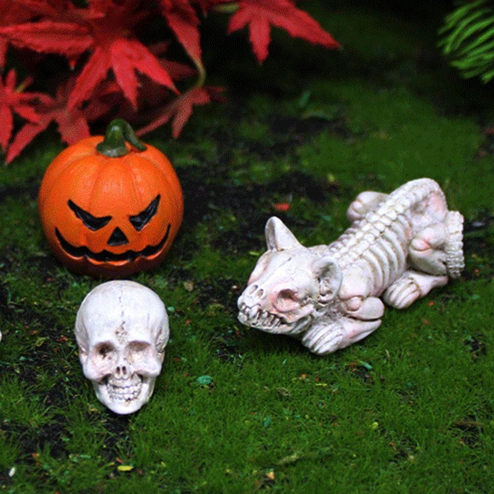 Pumpkin Skeleton Cat Halloween Skeleton Figurine Mini Pumpkin Ornament  Ghost Festival