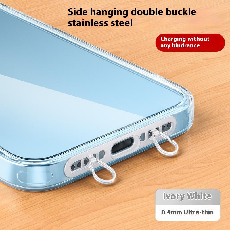 Metal Phone Hanging Tether Tab Upgraded Double Buckle Hole Ring Cell Phone Lanyard Patch Strap Replacement Part For Iphone Cases