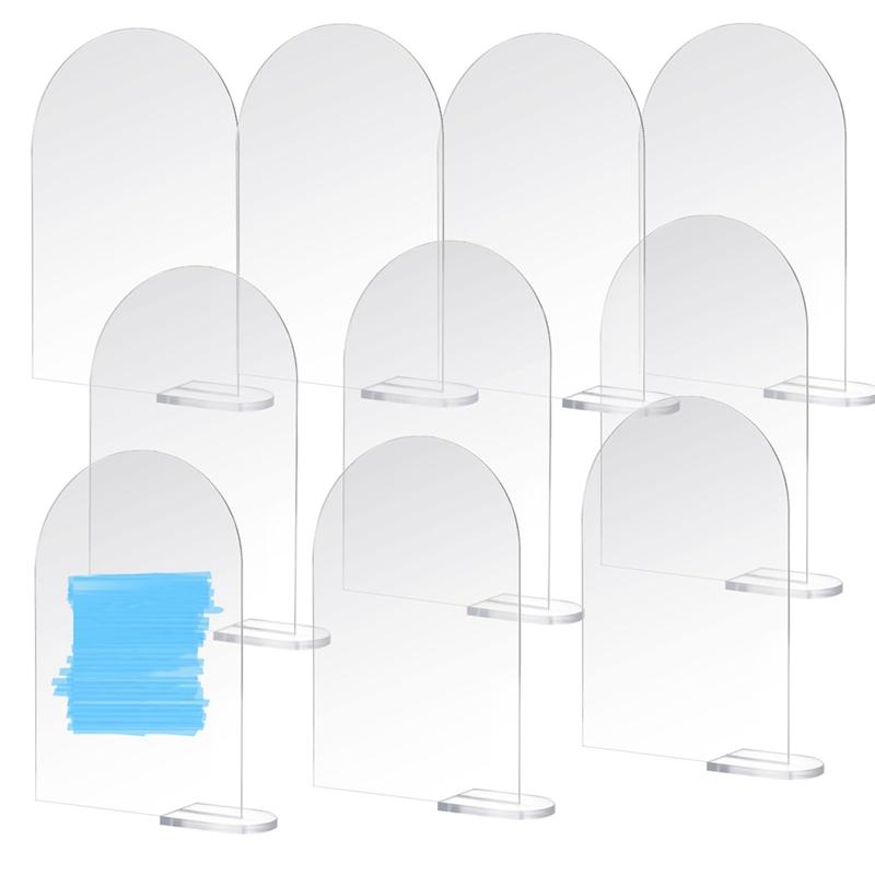 20PCS Clear Acrylic Sign Arch With Stand Blank Guest Name Tags Wedding Table Number Holder Decoration Supplies Easy Install