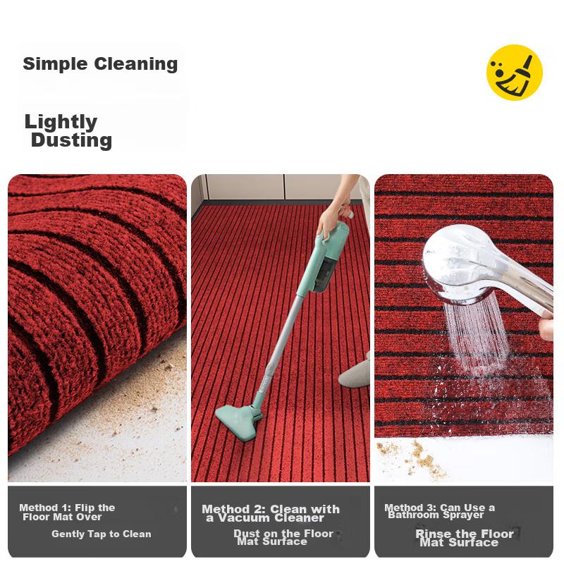 Boneng Striped Entrance Mat, Doorway Rug, Red Carpet Doormat, Cuttable Indoor Floor Mat, 60x90cm