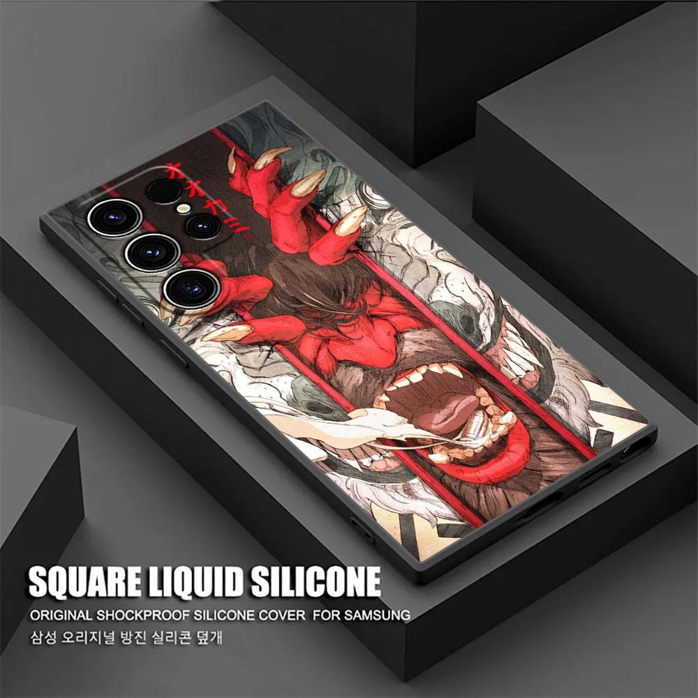 Samurai Ghost Hannya Ukiyo-E Mask Tattoo S25 Ultra Case For Samsung Galaxy S25 S24 S23 S20 S21 FE S22 Ultra S10 Plus Phone Cover