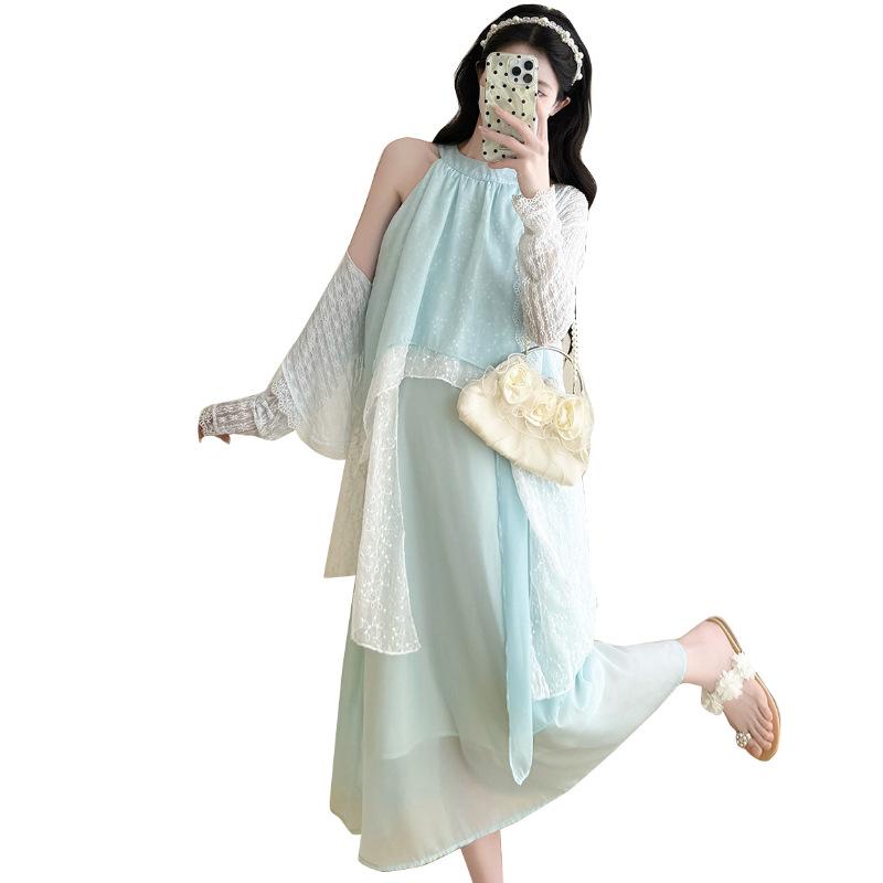 2026 Early Spring Maternity Set: Sweet Sling Dress + Sun Protection Cardigan