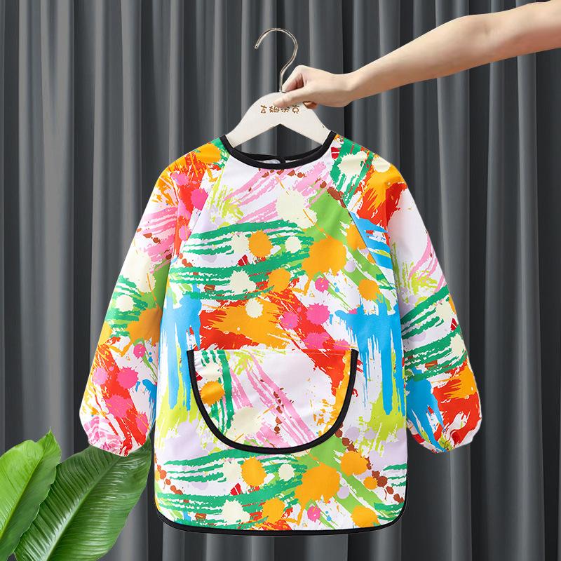 Kids Waterproof Painting Apron Sleeveless & Long Sleeve Smock Toddler Eating Bib Baby Art Craft Overall