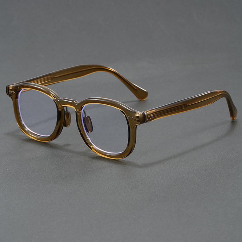 Neue japanische Acetat-Brillenfassung Handgefertigte Ovale Retro-Brille Für Herren Designer-Marke Modebrille