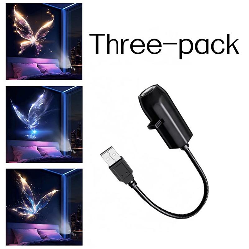 

LED USB Projector Light 3/6pcs Projection Patterns- Adjustable Whale Butterfly Jellyfish Starfish Night Light Festival Gift