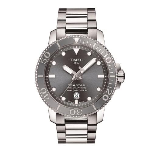 Tissot Seastar 1000 Automatic Watch with Bracelet, Officially Imported, Men's, Gray Dial, T1204071108101