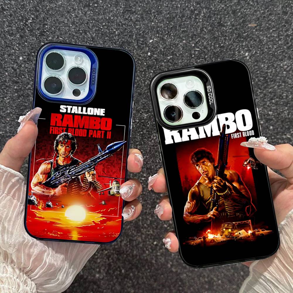 1pc Movie Rambo First Blood Phone Case For IPhone 16 15 14 13 12 11 17 Pro MAX Plus Pro Matte Shockproof Cover