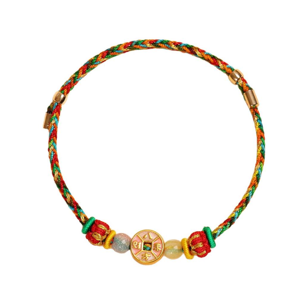 Handmade Five-Color Dragon Boat Festival Bracelet: Woven Gold Thread for Wealth & Protection - Perfect Gift for Adults & Children