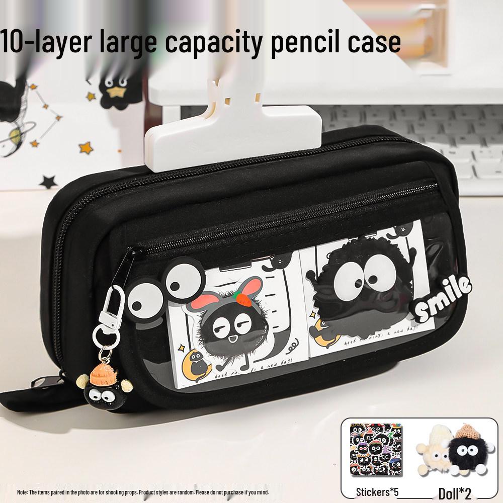 10-Layer Transparent Large Capacity Pencil Case Set for Students
