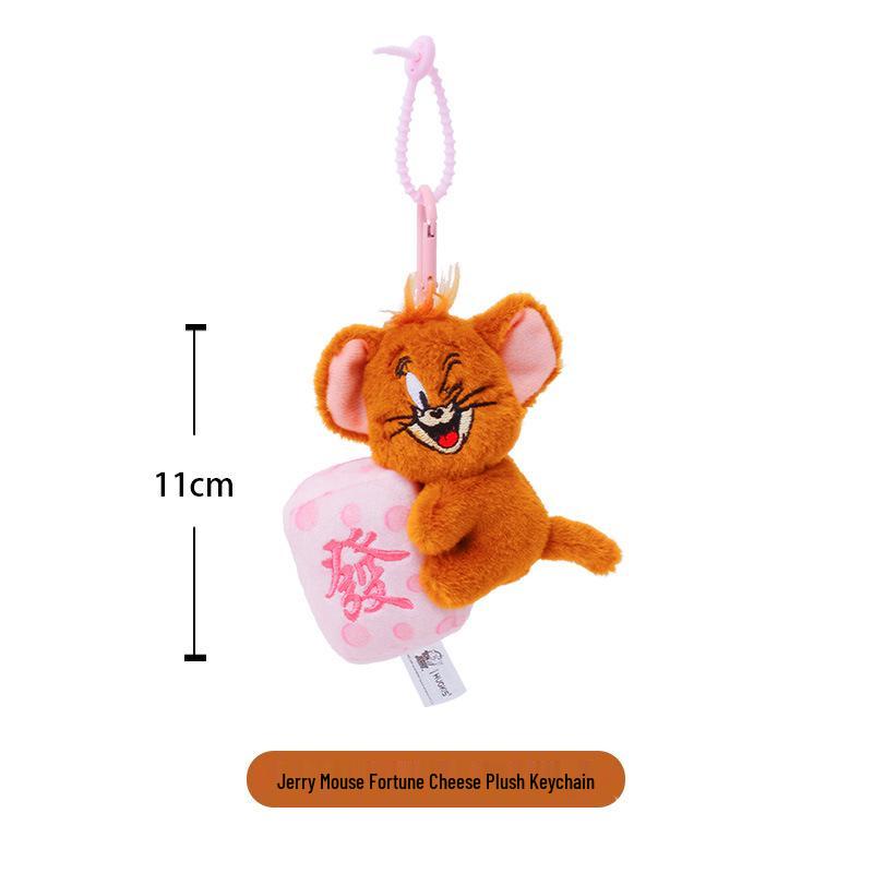 Tom and Jerry Cat & Mouse Plush Toys: Keychain Charms & Pendant Gift for Kids