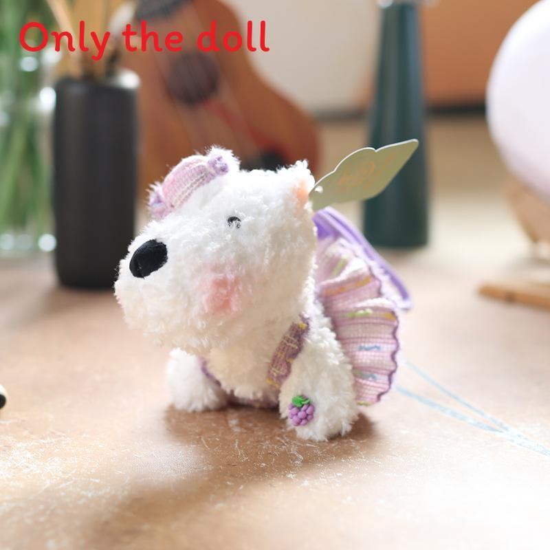 Cute West Highland Terrier Plush Keychain With Soft Short Pile For Bag Decoration And Gift