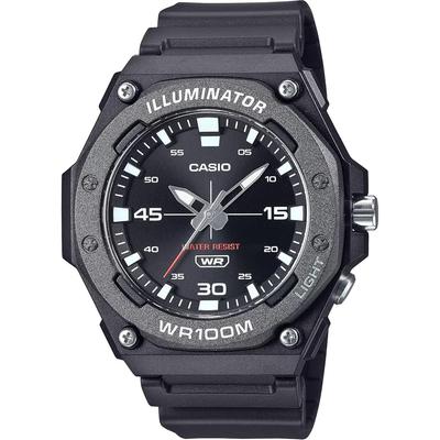 Standard Analog Quartz Watch MW-620H-1AV Men's Black with LED Light