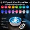 16‑Color RGB Water Wave Projector Night Light USB Powered Projection Lamp Decorative Light  Holiday