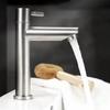 Stainless Steel Water Tap Single Cold Black Basin Fauct Silver Deck Mounted Lengthening and Raising Basin Sink Tap