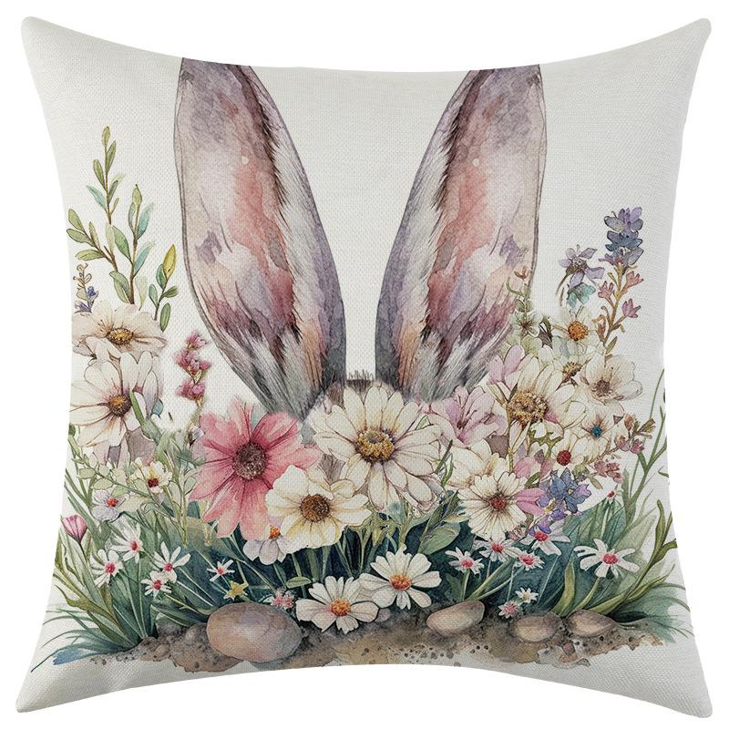 

New Easter Series Linen Pillowcase Jit Car Sofa Lumbar Pillow Cushion 45 * 45 separate pillow cover