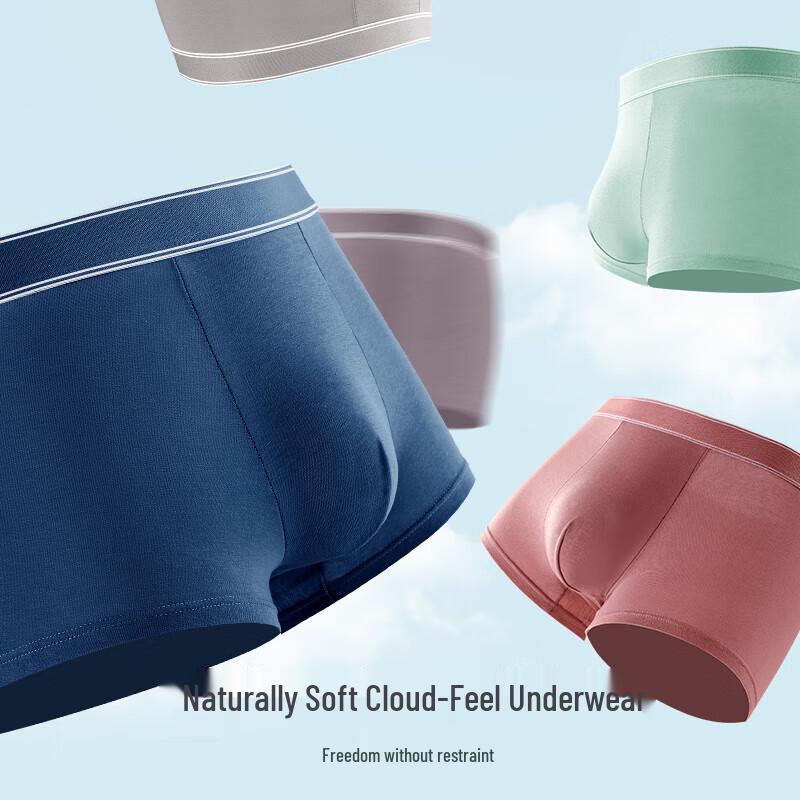 Men's Modal Cotton Mulberry Silk Antibacterial Boxer Briefs