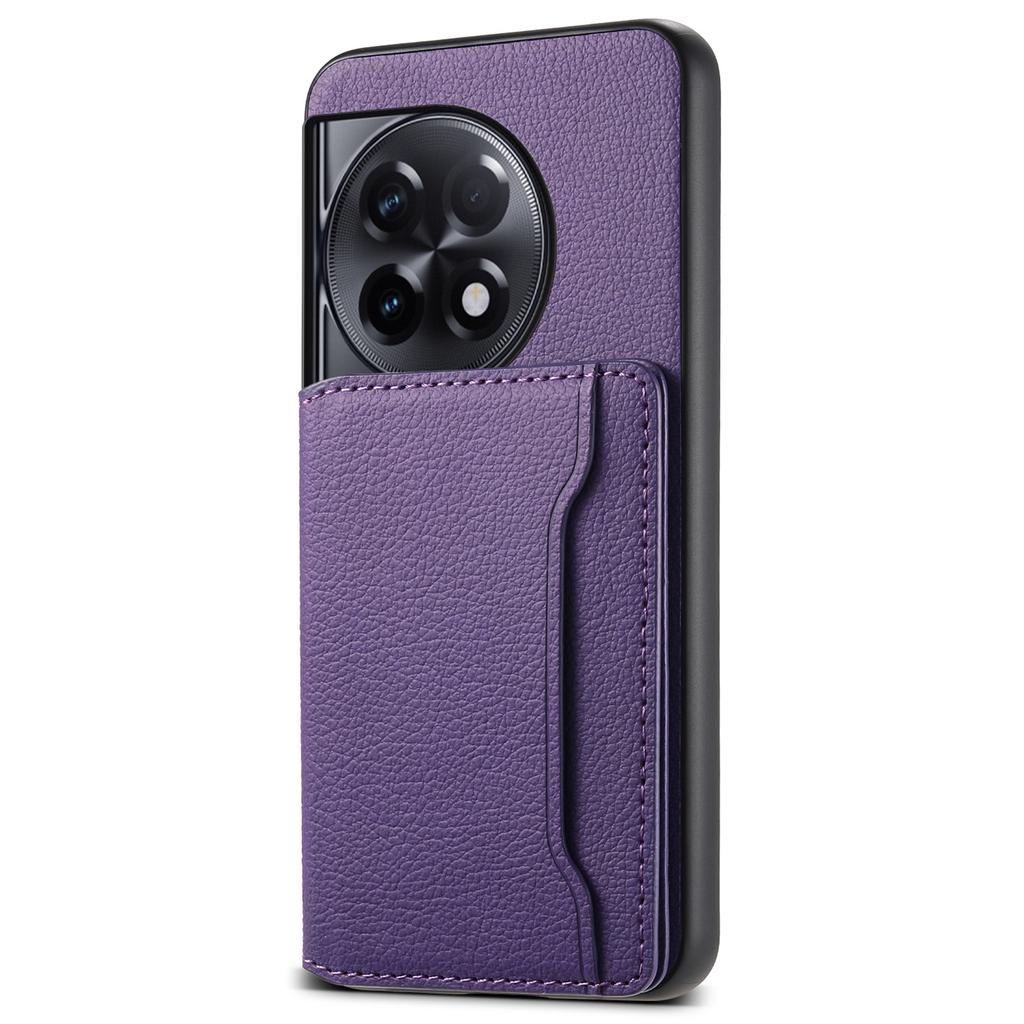 For OnePlus Ace 2 5G/11R 5G Case Calf Texture Leather Coated PC+TPU Cover with Card Slots