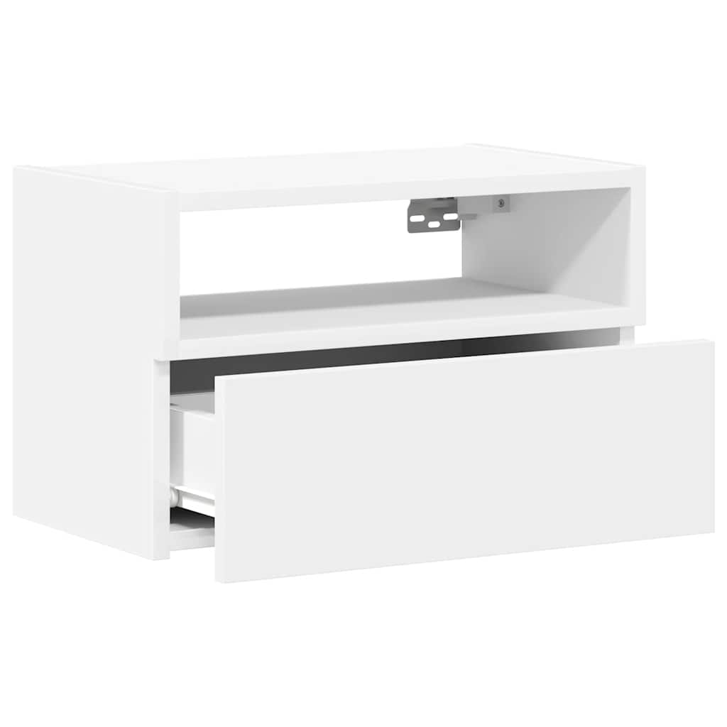 Nightstand, Wall-Mounted, 45X26X28.5 Cm, White