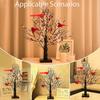 Christmas Tree Light with Cardinals Glowing Vintage Tree Decor Red