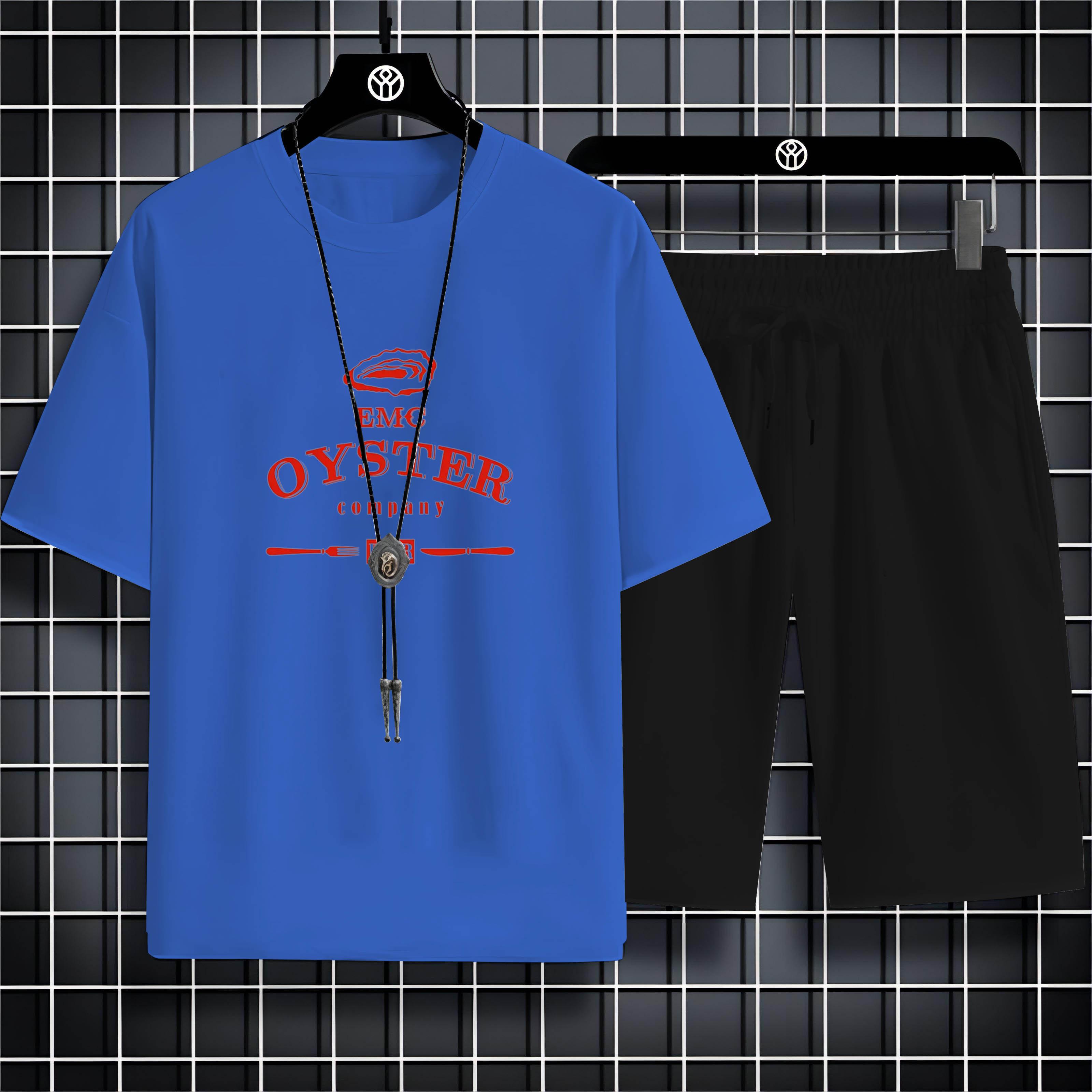 

Four Seasons Повседневный спортивный 2d буквенный принт 2023 Мужской воротник с коротким рукавом Свободный удобный дышащий быстросохнущий брючный костюм 6XL