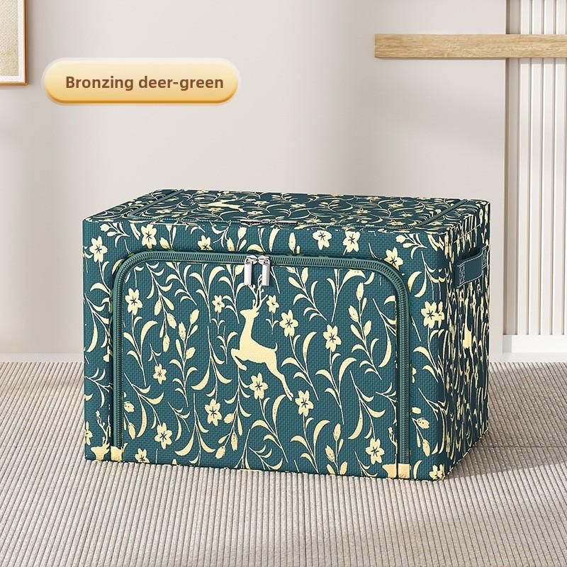 Foldable Storage Bin With Handles For Bedroom Organization And Clothes Closet Use