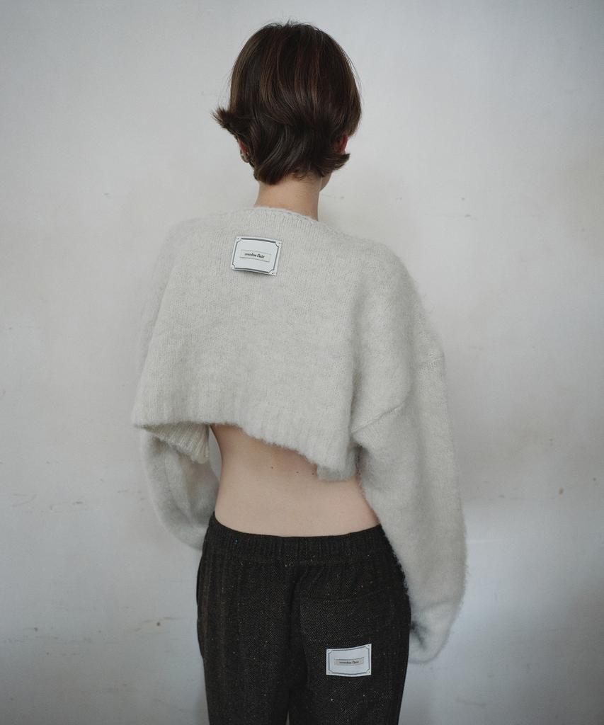 Obeodyupeulleeo Hairy Wool Crop Knit_Ivory