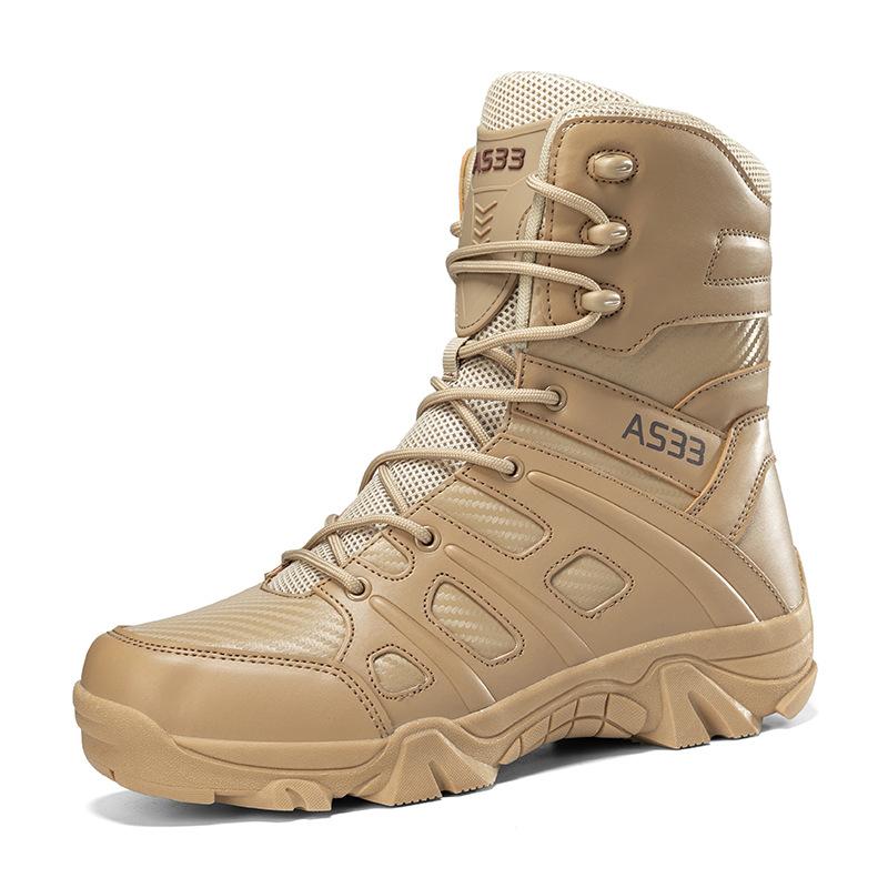 

New Plus Size Men s Military Combat High Top Hiking Boots Outdoor Sports Shoes Thick Soled 47