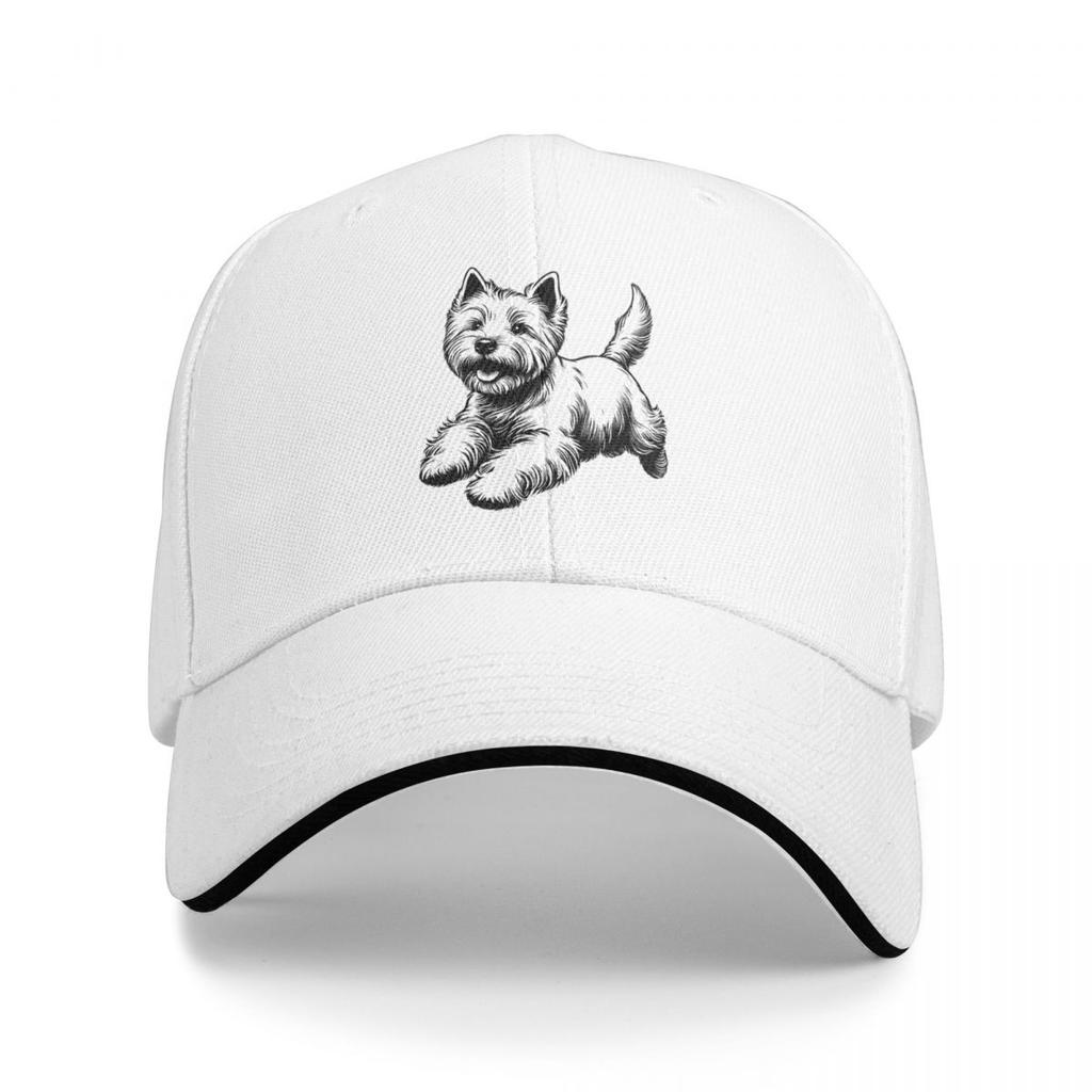 Peeking Dog West Highland White Terrier Baseball Caps Snapback Baseball Hats Breathable Casual Casquette Outdoor Unisex