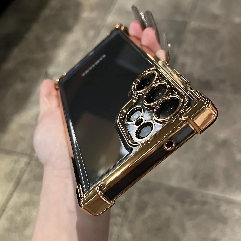 Kovový nárazník Průhledný kryt pro Samsung S25 Ultra S24FE S23 FE S22 Plus A54 A53 A55 A34 A35 A25 5G Nárazuvzdorný akrylový kryt