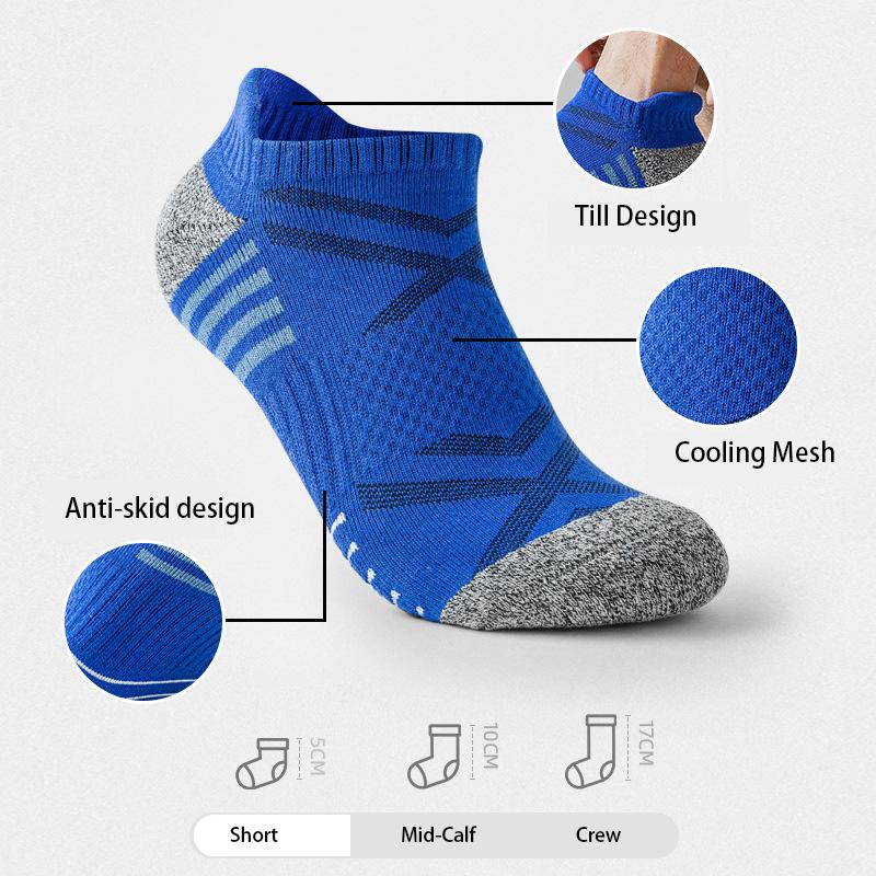 Sport Compression Running Socks Cushioned for Men and Women Ankle Low Cut Athletic Sock with Arch Support