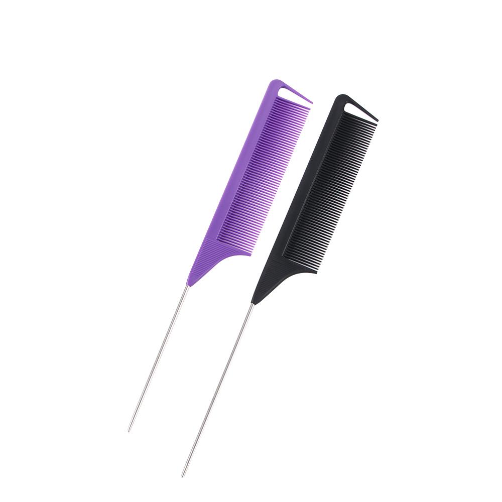 

Steel Straight Fine-tooth Anti-static Hair Tail Comb Pin Tail Combs Hair Brush Styling Tool фіолетовий