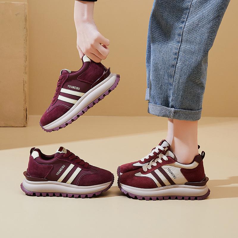 New Dad Shoes for Women, Fashionable and Versatile Thick-soled Sporty Casual Single Shoes