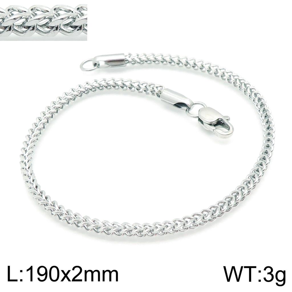Premium Stainless Steel Front And Back Chain Bracelet, Simple Vacuum Plated Keel Chain, Japanese Buckle Men'S Jewelry