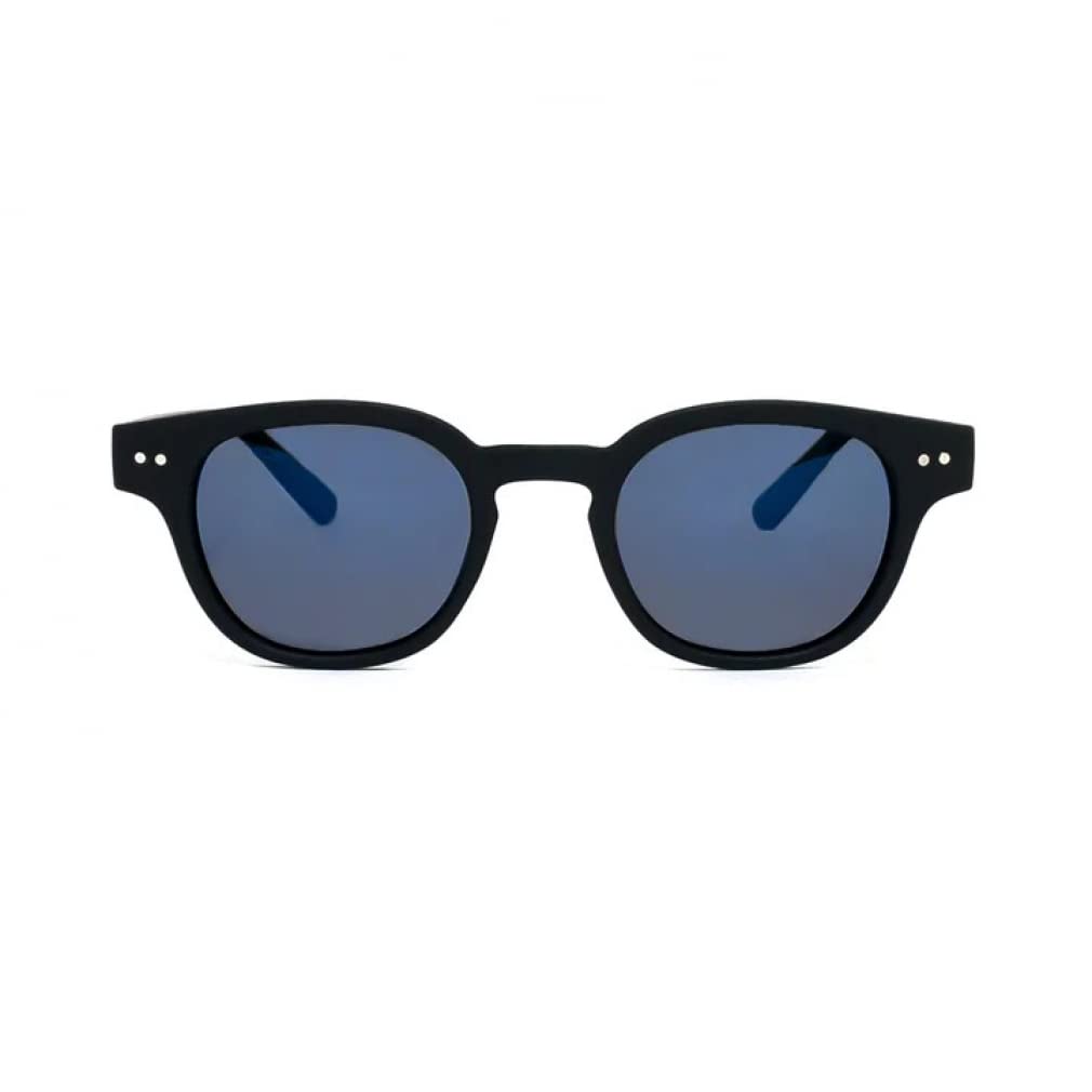 SELECT vidg00446 Black Soft x Blue Mirror Polarized Lens Sunglasses [DANG SHADES]