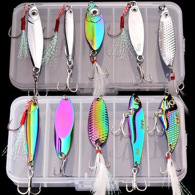 5 buc/lot Momeli Wobbler 3g/10g/15g Metal Vib Set Momeli de Pescuit Sinking Hard Metal VIB Momeli de Pescuit la Marea Cârlig Artificial Pesca