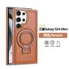 Galaxy S24 Ultra Case S23 Plus Leather Cover With Stand Magnetic Protective Phone Shell Men