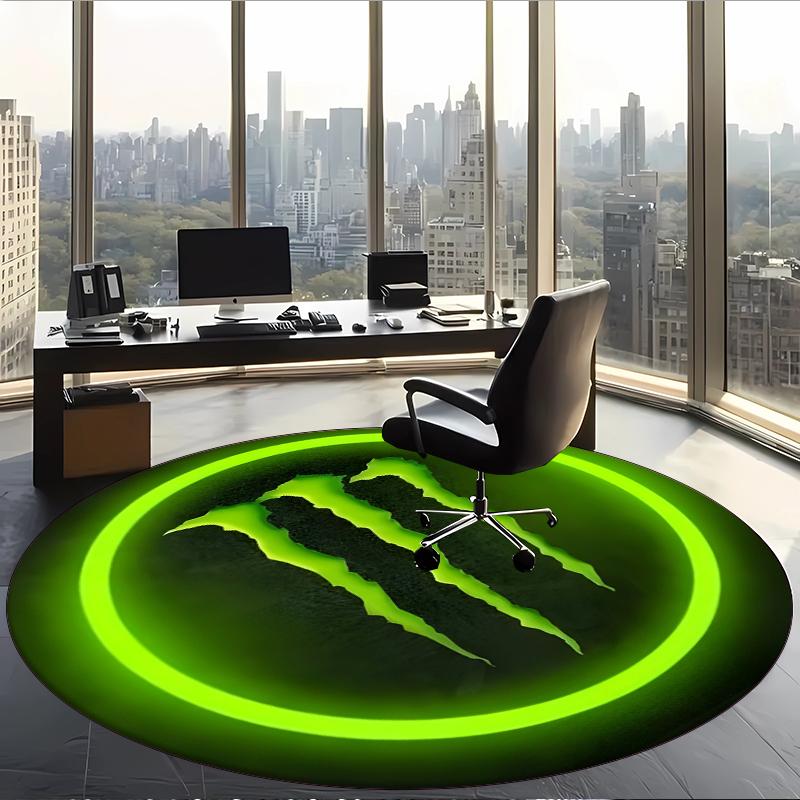 Monster (1) Runder Büroteppich Dekorativer Bodenteppich für Büro Schlafzimmer Wohnzimmer und Wohnbereich