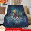 Octopus Fleece Throw Blanket Lightweight Super Soft Flannel Bed Blanket Perfect Home Decor for Couch Chair Sofa Custom Blankets