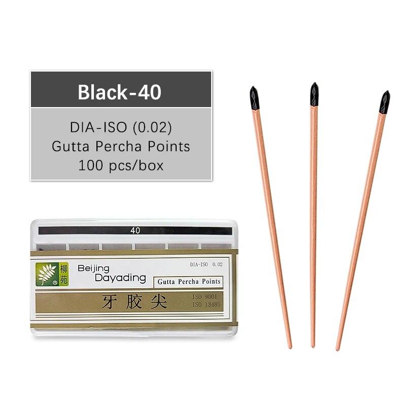 

JINGT 1Box Dental Guttapercha Paper Point 15-40 Ендодонтія кореневих каналів Наконечники з бавовняного волокна Стоматологічні матеріали 0,02 04 06 Розміри GPP 0.02 Black 40