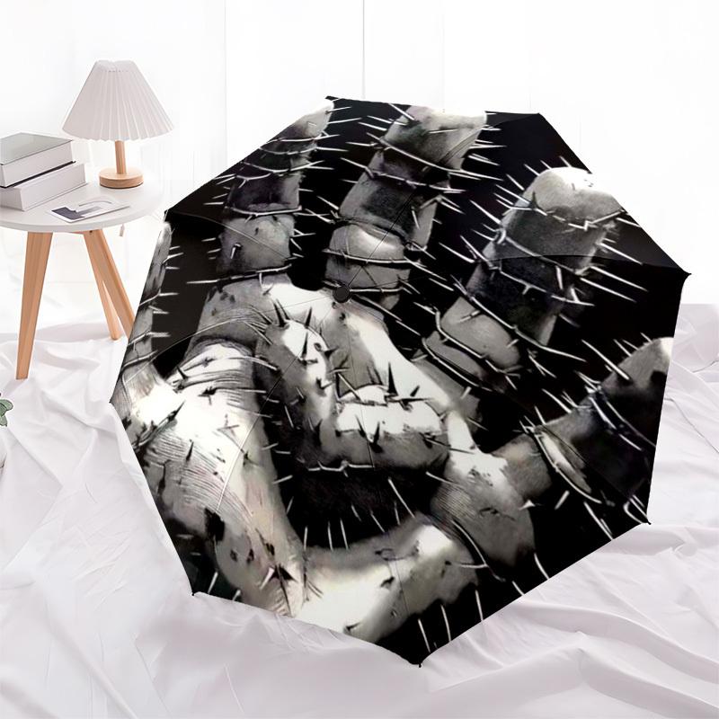 

1pc Kawasaki Cactus: Automatic Opening/Closing Outdoor Umbrella with 8-Bone Iron Frame - Perfect Gift for Fans and Travelers!L025