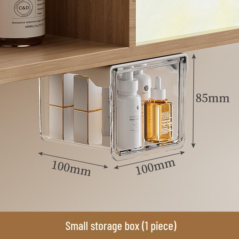 Dustproof Transparent Mirror Cabinet Organizer with Compartments for Bathroom Cosmetics