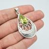 Green quartz pendant, 92.5% silver pendant for her, Pear shape pendant, green stone pendant