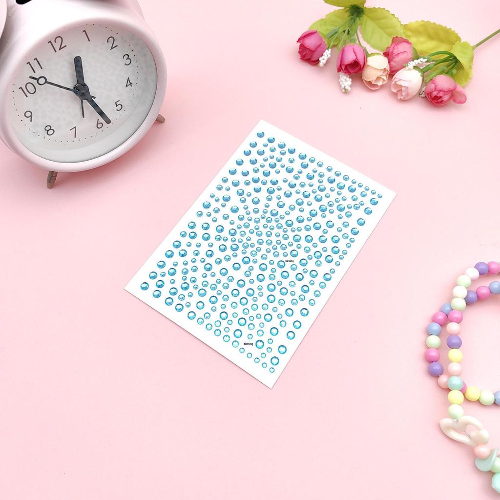DIY Acrylic Rhinestone Face Stickers - 15 Color Set for Makeup & Stage Use