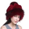 Women's Fashion Fox Fur Ball Hat Autumn and Winter Warm Fur Straw Hat