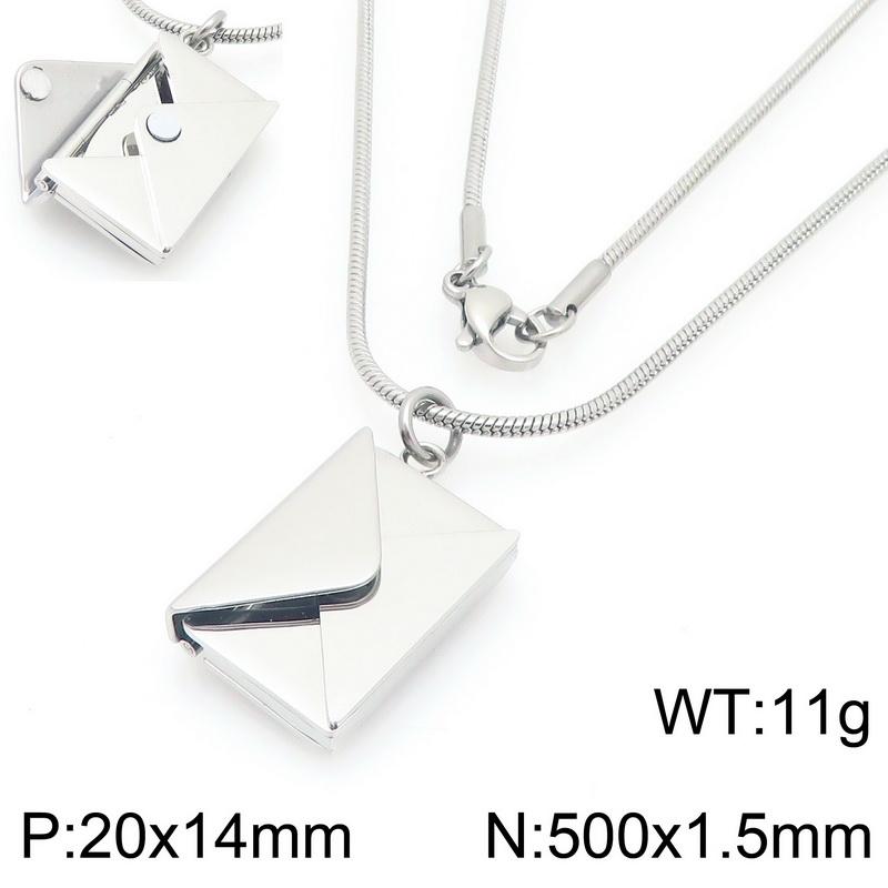 Stainless Steel Mini Book Locket Necklace for Women Men Envelope Locket Openable Pendant Jewelry Romantic Gift for Couples