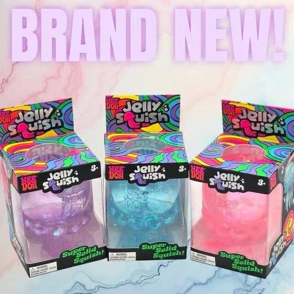 1 Stück Farben sind zufällignee Doh Quallen Knet-Gel Knet-Stressabbau-Spielzeug Schwingende Tentakel Sensorisches Entspannungsspielzeug