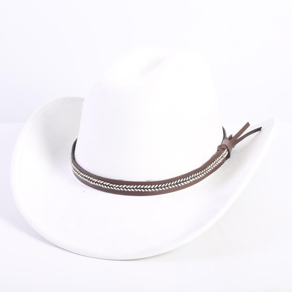 Neue Farbe Western Cowboyhut Herren und Damen Pendler Vielseitig Einfacher Stil Breiter Rand Zylinder Sonnenhut